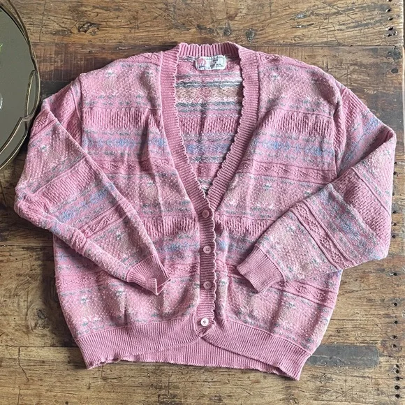 Vintage 100% Cotton Ladies Isle of Cotton Knit Sweater - Picture 1 of 6